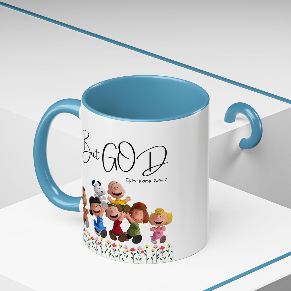 But God Scripture Coffee Mug — Genesis 50:20 Inspirational Heart Accent Mug (11/15oz)