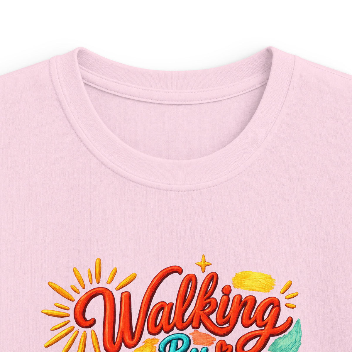 Kids T‑Shirt – "Walking by Faith and Sunshine" Colorful Floral Tee
