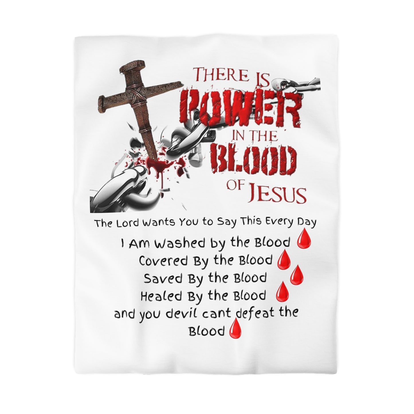 The Power of the Blood of Jesus - Microfiber Duvet Cover