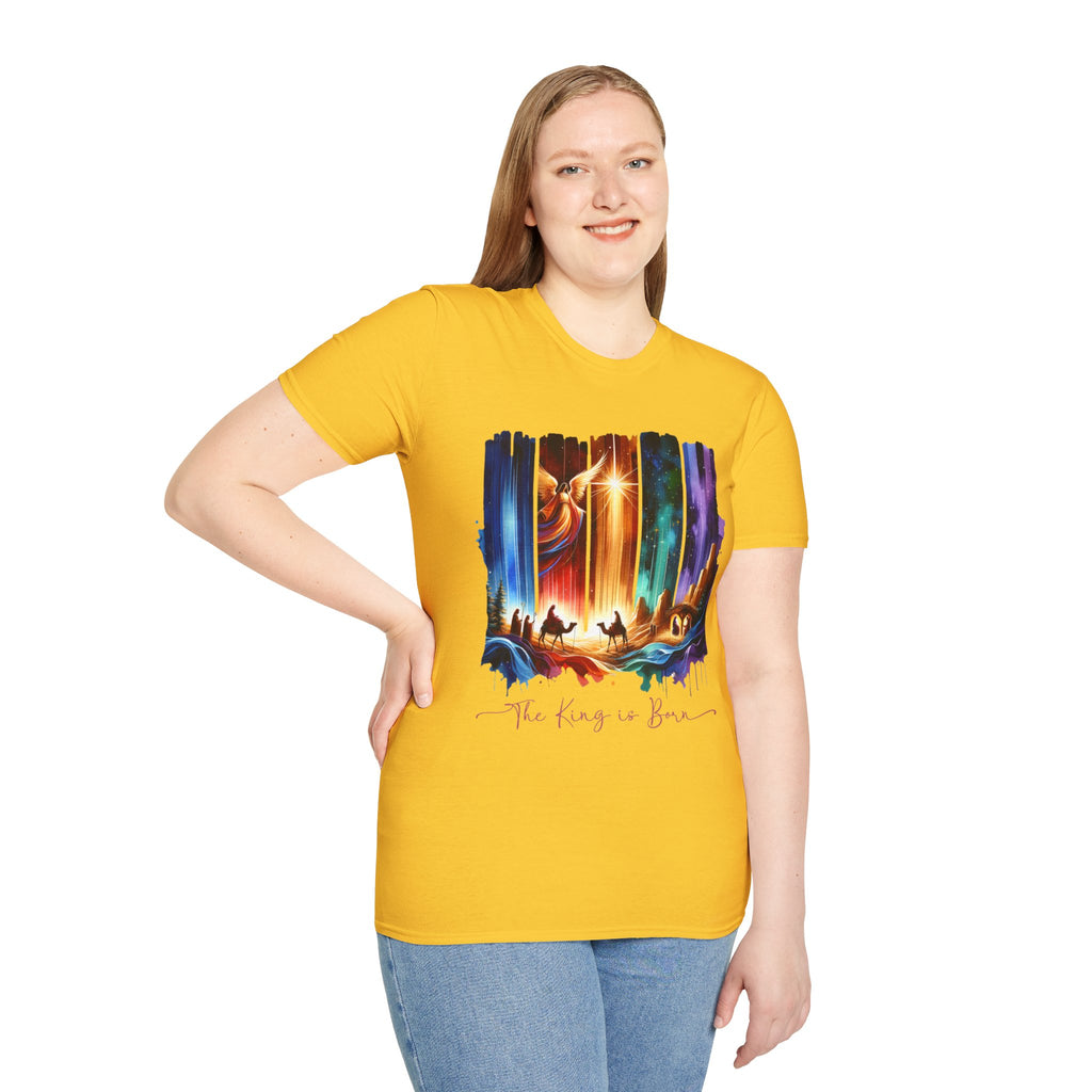 Vibrant Fantasy T-Shirt, Colorful Graphic Tee, Unisex Art Shirt, Great Gift for Fans, Unique Casual Wear, The King is Born Shirt