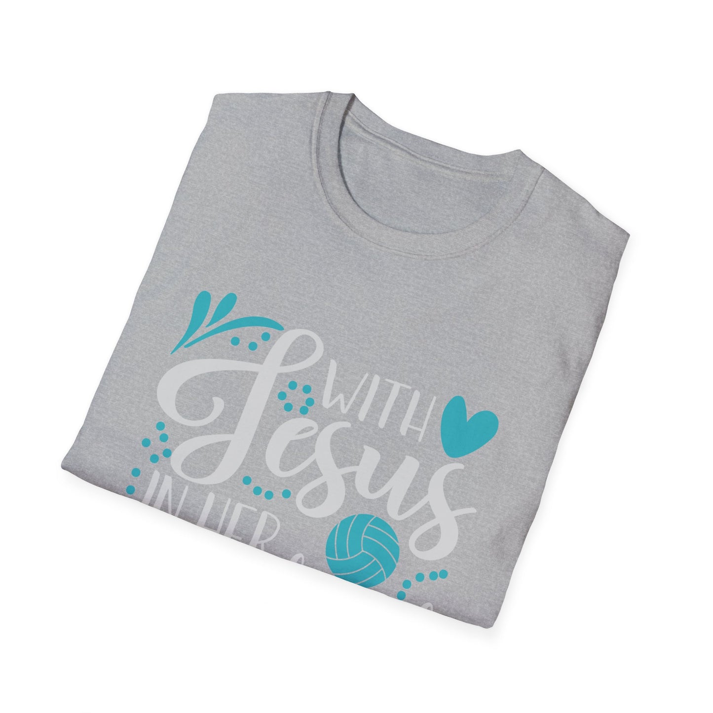 Jesus and Volleyball Woman's Softstyle T-Shirt