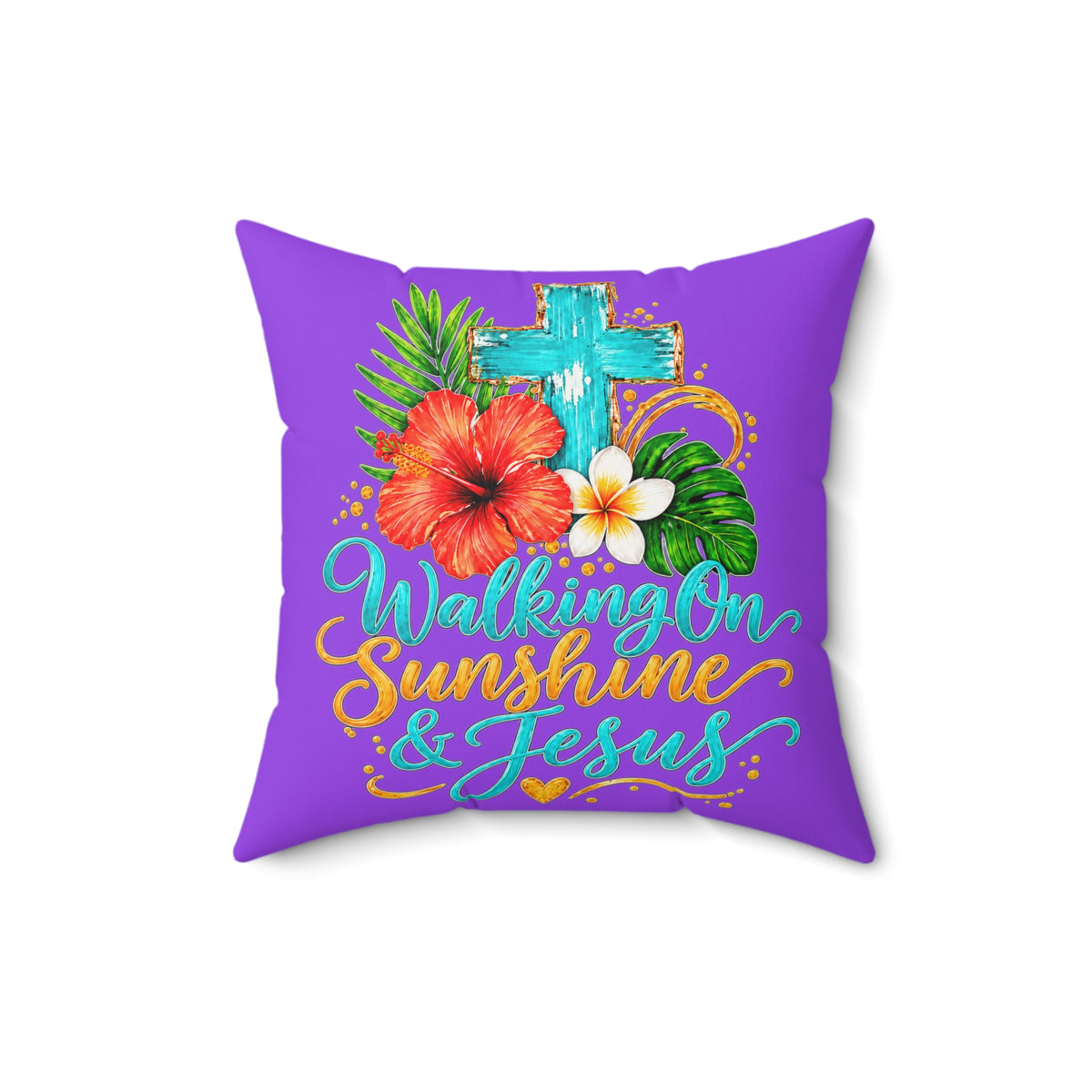 Walking on Sunshine Faux Suede Square Pillow