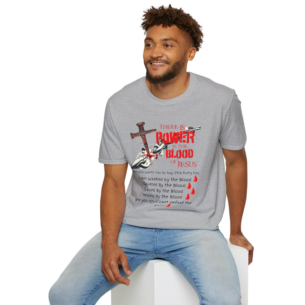 Jesus Blood Cross T-Shirt — "There Is Power In The Blood of Jesus" Christian Tee