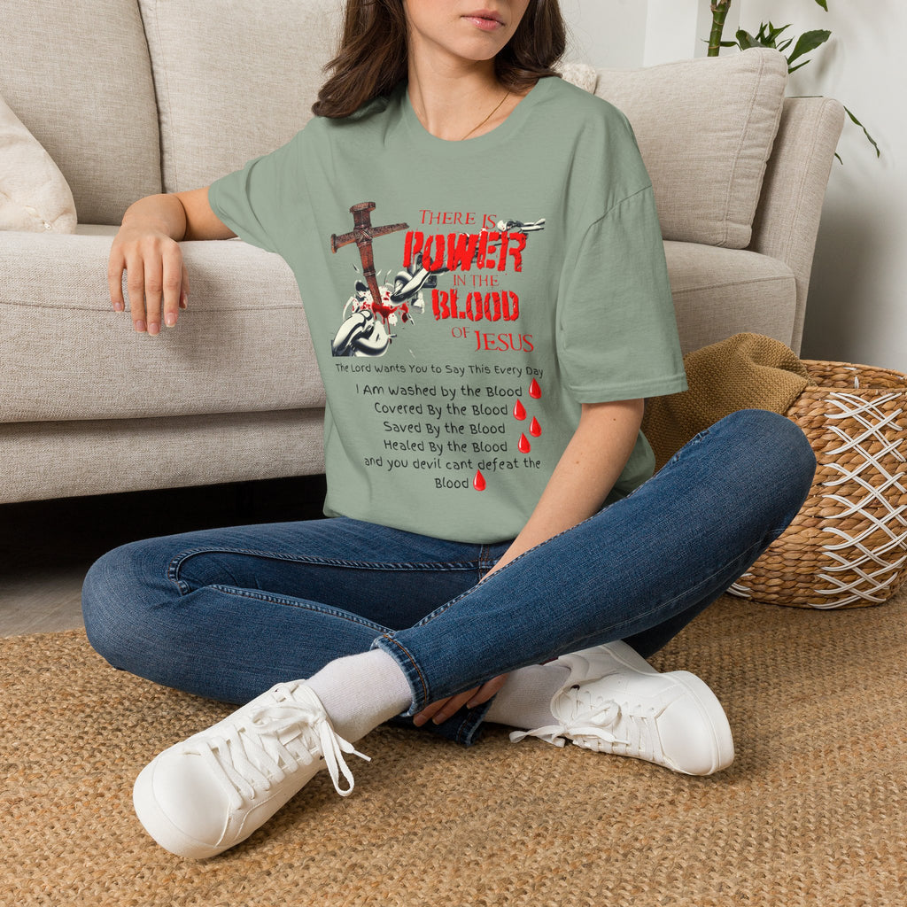 Jesus Blood Cross T-Shirt — "There Is Power In The Blood of Jesus" Christian Tee