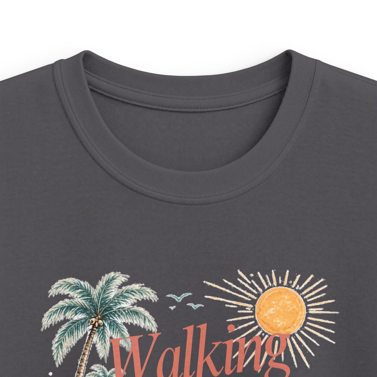 Kids Tee — "Walking in Sunshine" Floral Palm Beach Christian T‑Shirt (Psalm 118:24)