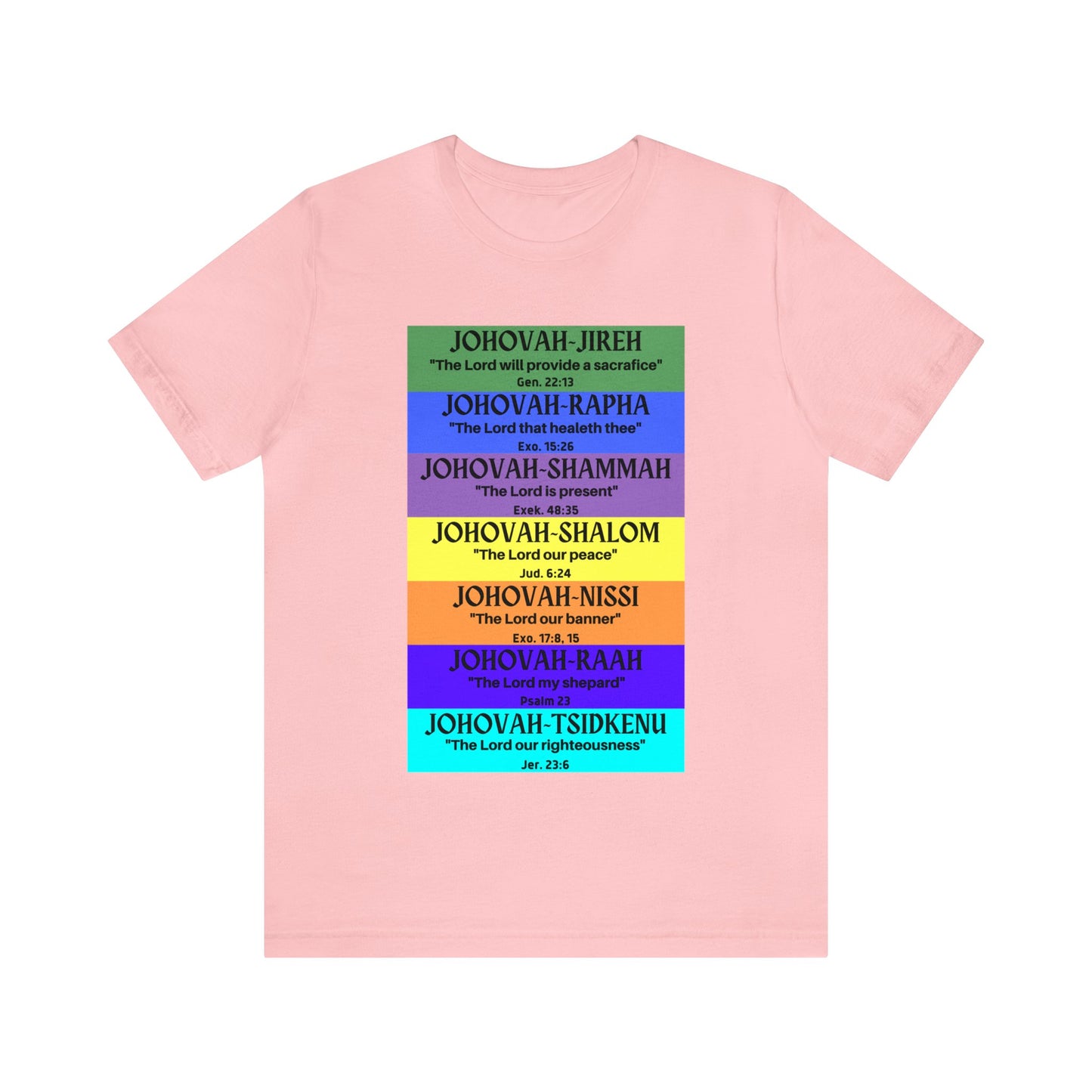 JEHOVAH's  names - Many Colors Unisex Jersey Short Sleeve Tee