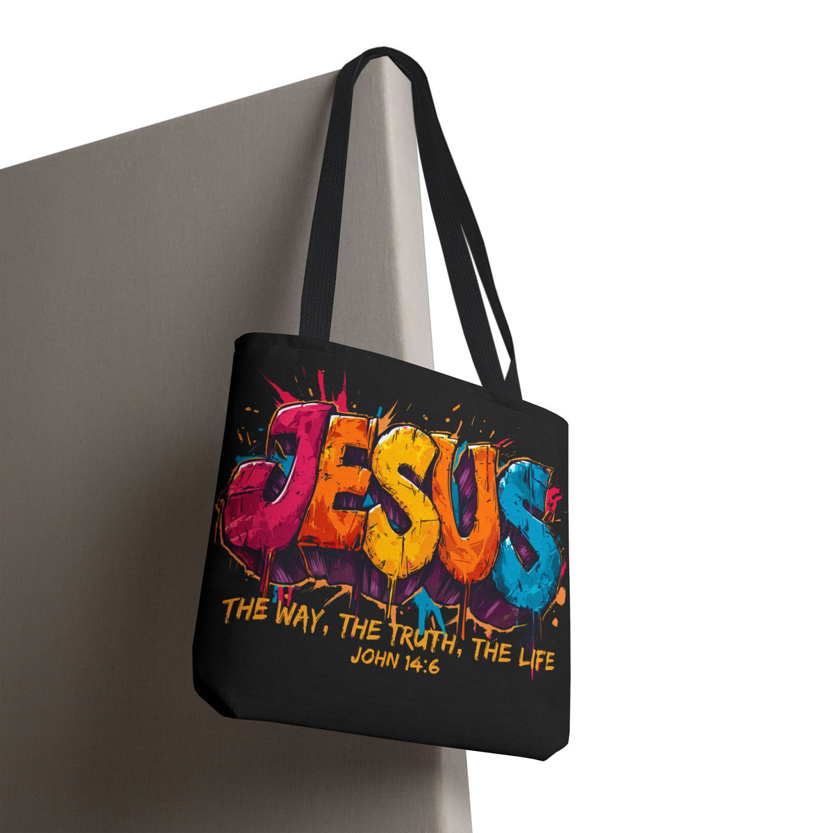 Jesus Graffiti Tote Bag | The Way The Truth The Life John 14:6