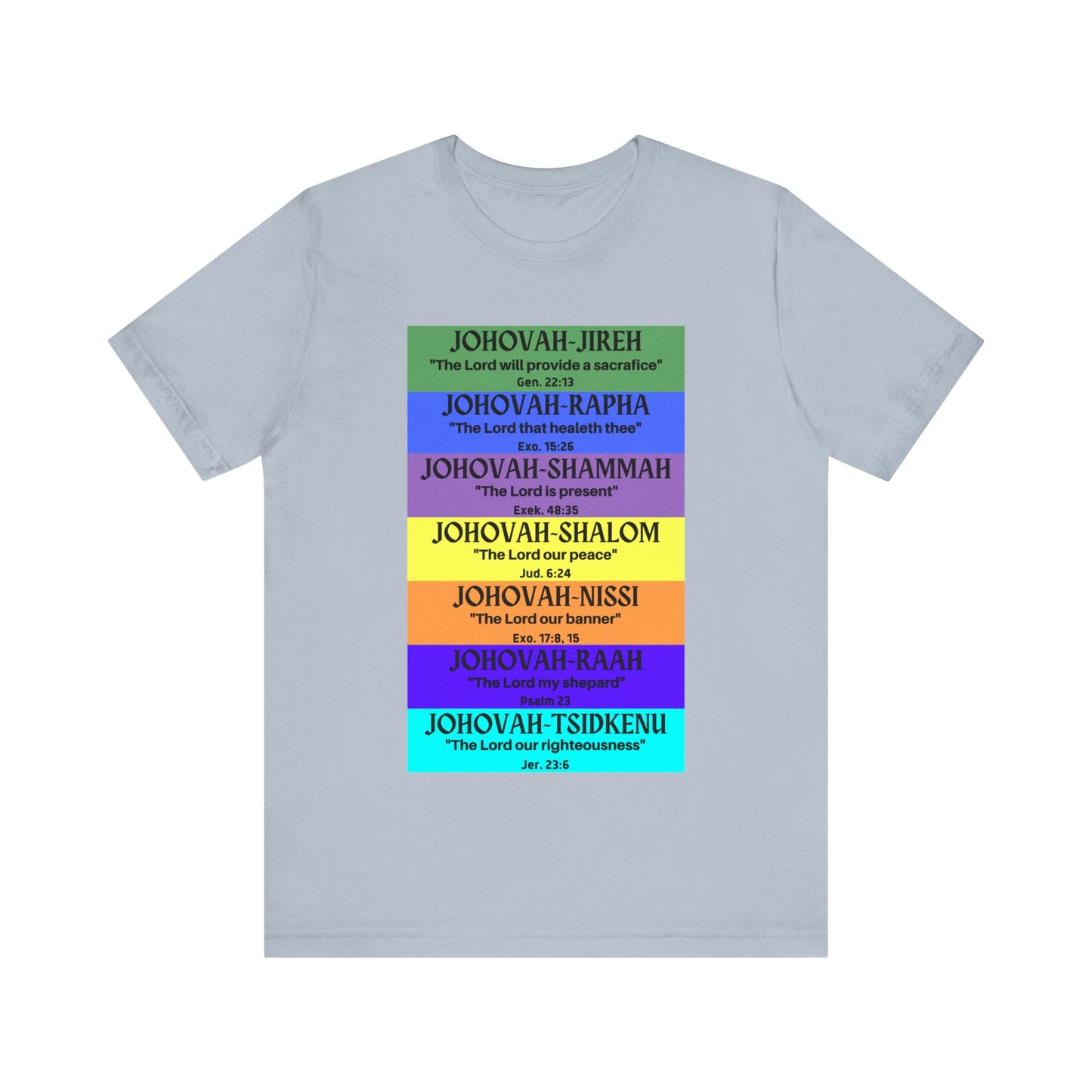 JEHOVAH's  names - Many Colors Unisex Jersey Short Sleeve Tee