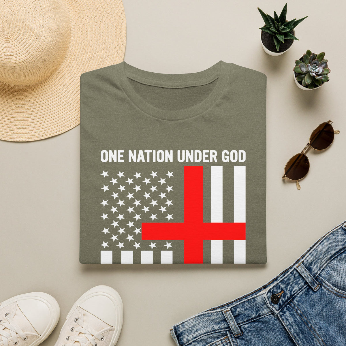 One Nation Under GOD - Mens Womans Softstyle T-Shirt