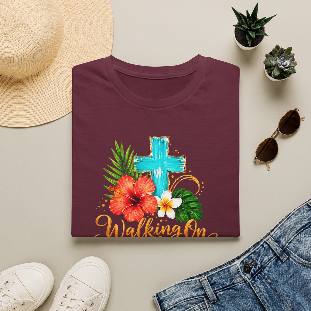 Walking on Sunshine & Jesus Floral Cross T-Shirt
