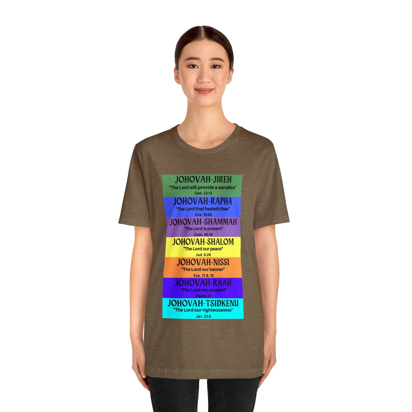 JEHOVAH's  names - Many Colors Unisex Jersey Short Sleeve Tee