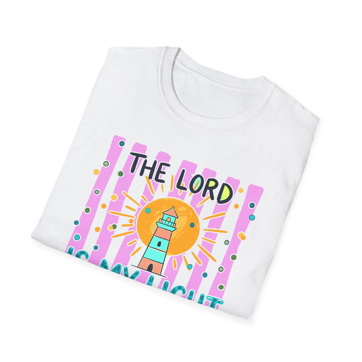 The Lord Is My Light Lighthouse Christian T-Shirt — Psalm 27:1  Inspirational Tee