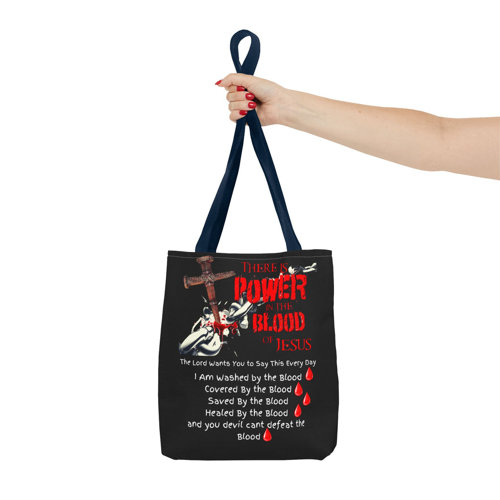 Tote — "The Power of the Blood of Jesus" Inspirational Christian Tote Bag
