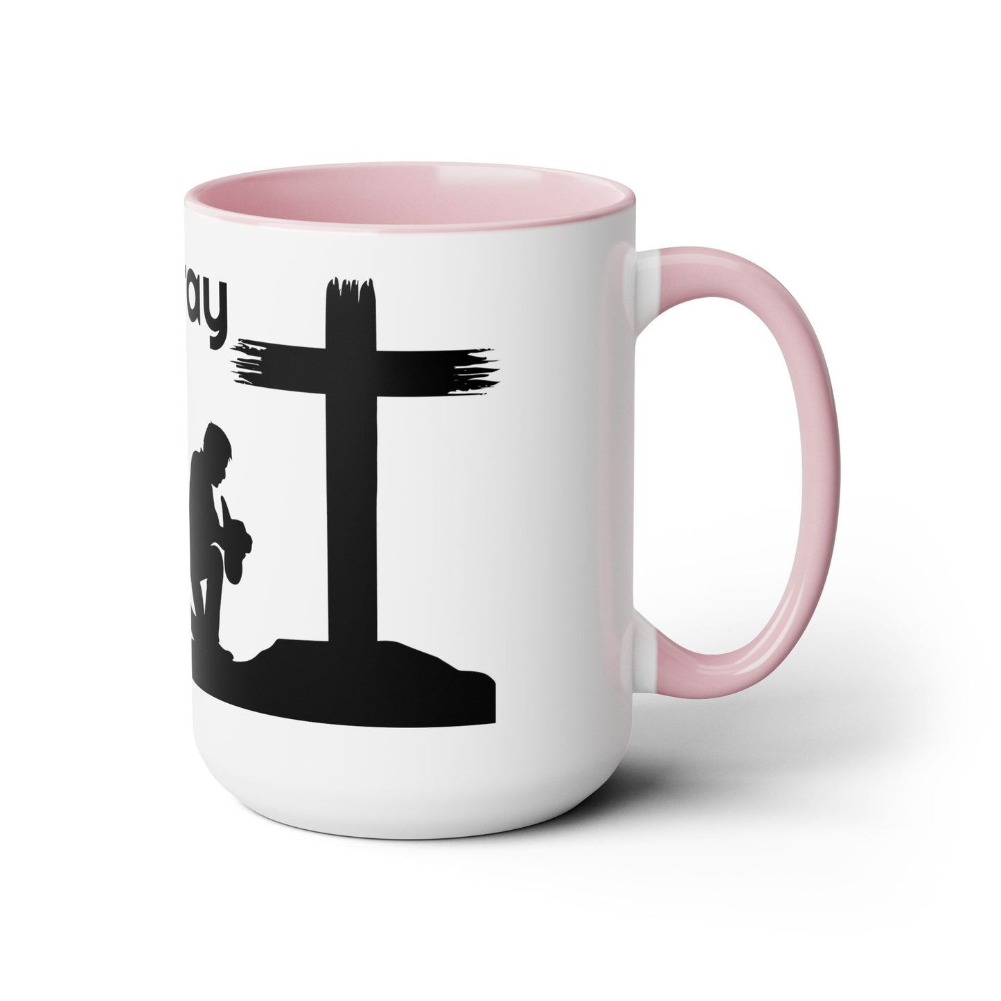 Real Men Pray! Two-Tone Coffee Mugs, 15oz