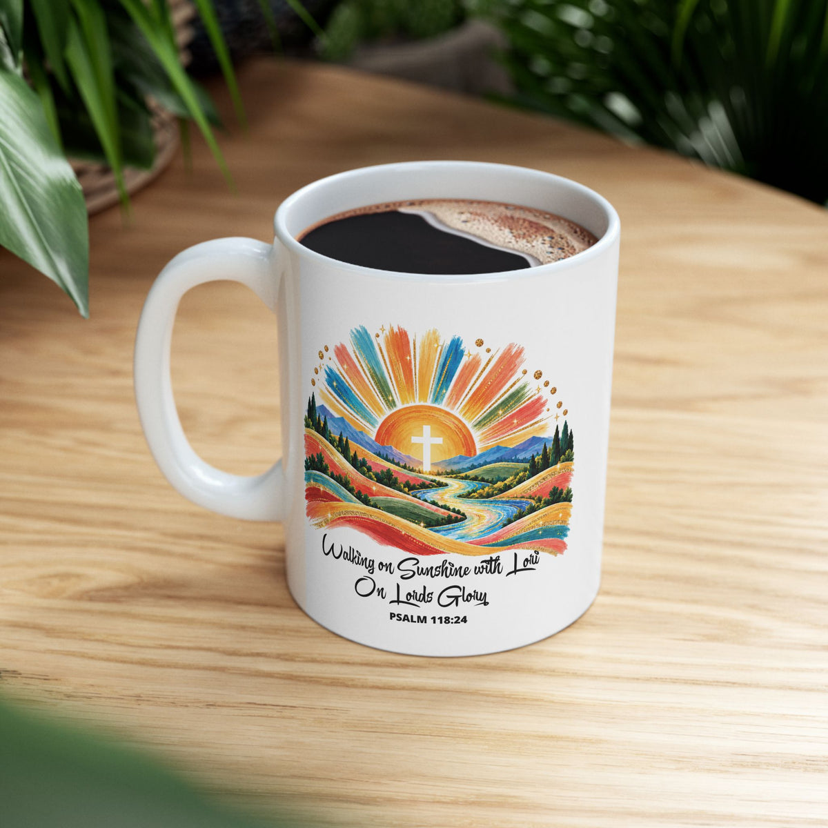 Walking On Sunshine with Lori on Lords Glory - Colorful Mountain Landscape Ceramic Mug