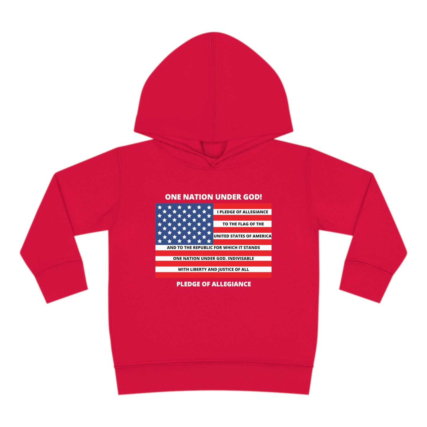 One Nation Under GOD Pledge of Allegiance Toddler Pullover Fleece Hoodie