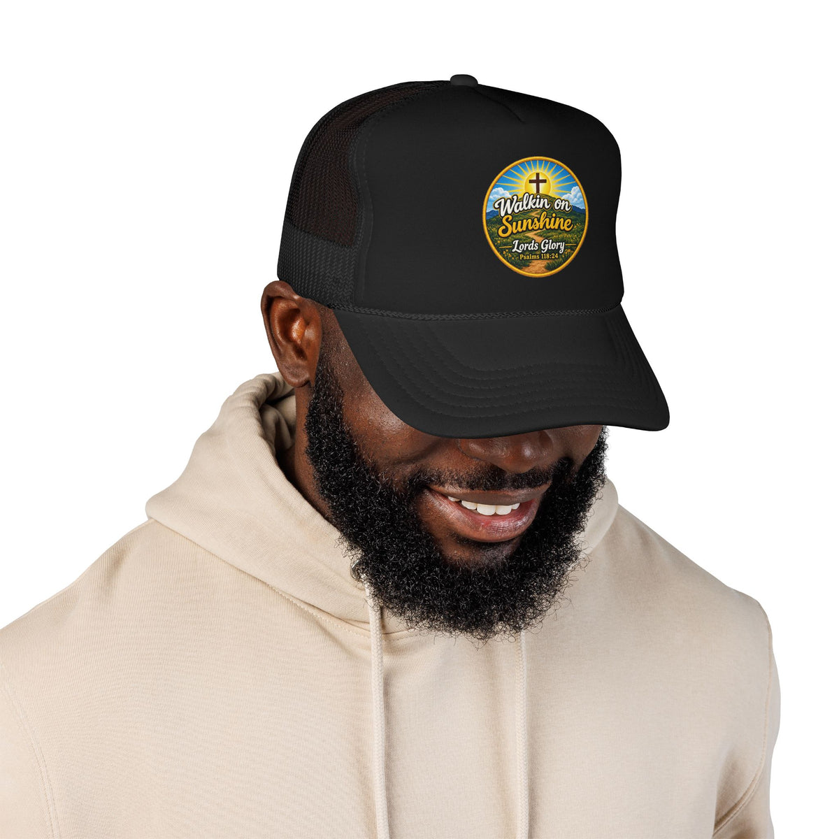 Walkin' on Sunshine Trucker Hat — 'Lord's Glory with Lori' Christian Mesh Cap