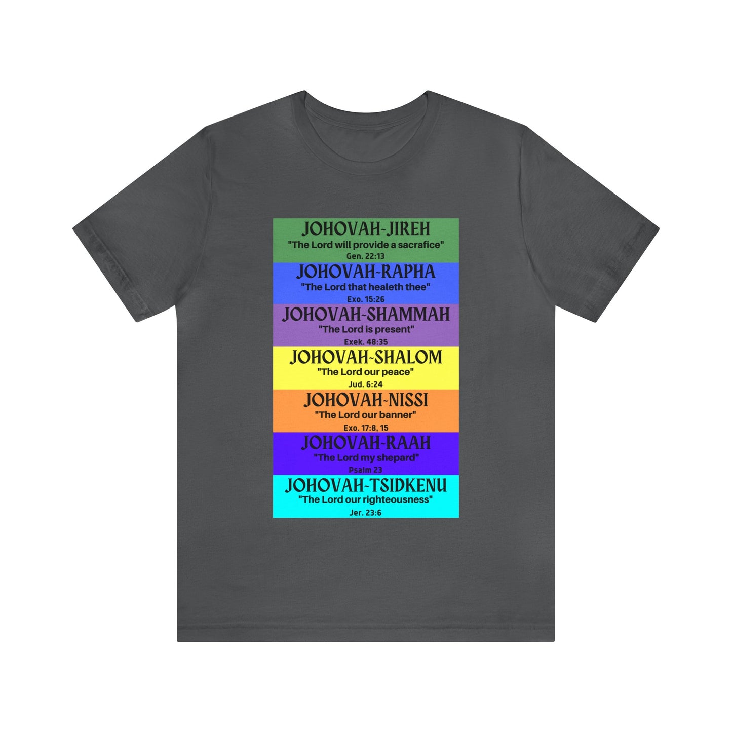 JEHOVAH's  names - Many Colors Unisex Jersey Short Sleeve Tee