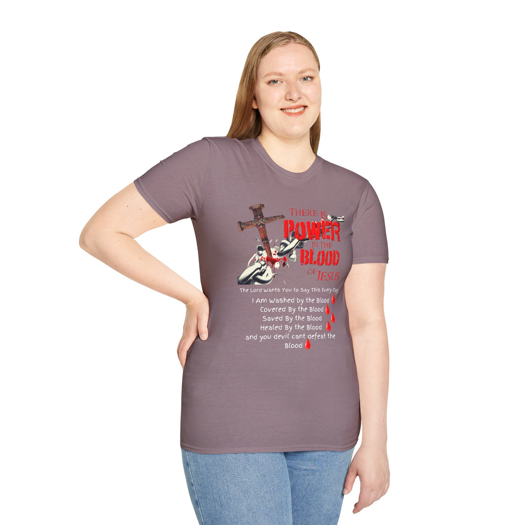 There's Power in the Blood of Jesus T-Shirt — Christian Cross Faith Shirt (Washed by the Blood)
