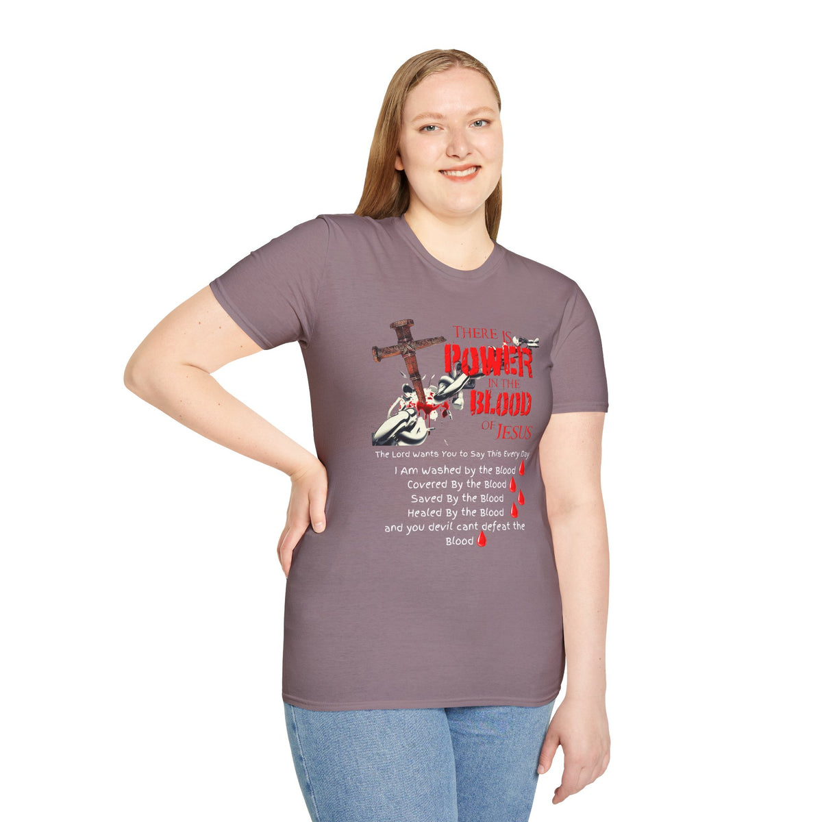 There's Power in the Blood of Jesus T-Shirt — Christian Cross Faith Shirt (Washed by the Blood)