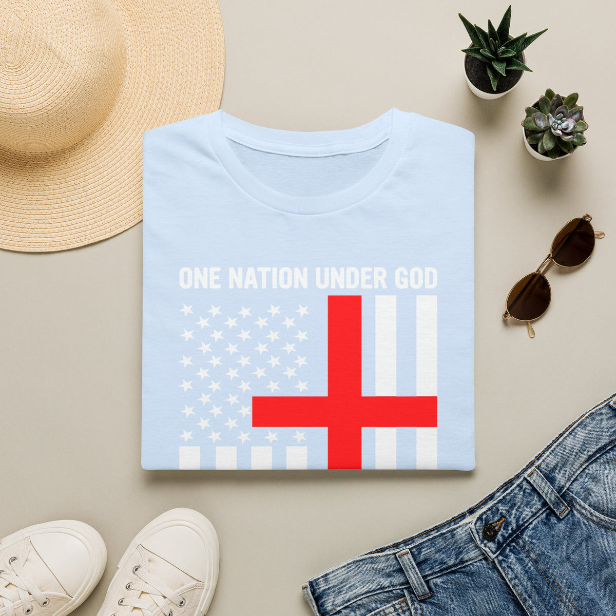 One Nation Under GOD - Mens Womans Softstyle T-Shirt