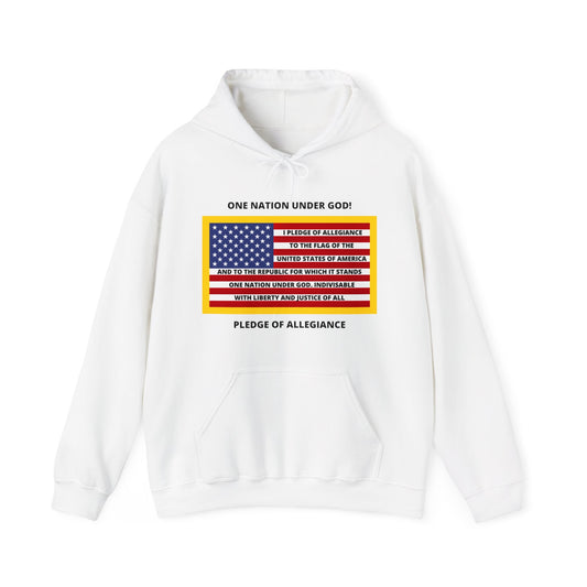 Pledge of Allegiance One Nation Under GOD! Unisex Heavy Blend Hooded Sweatshirt