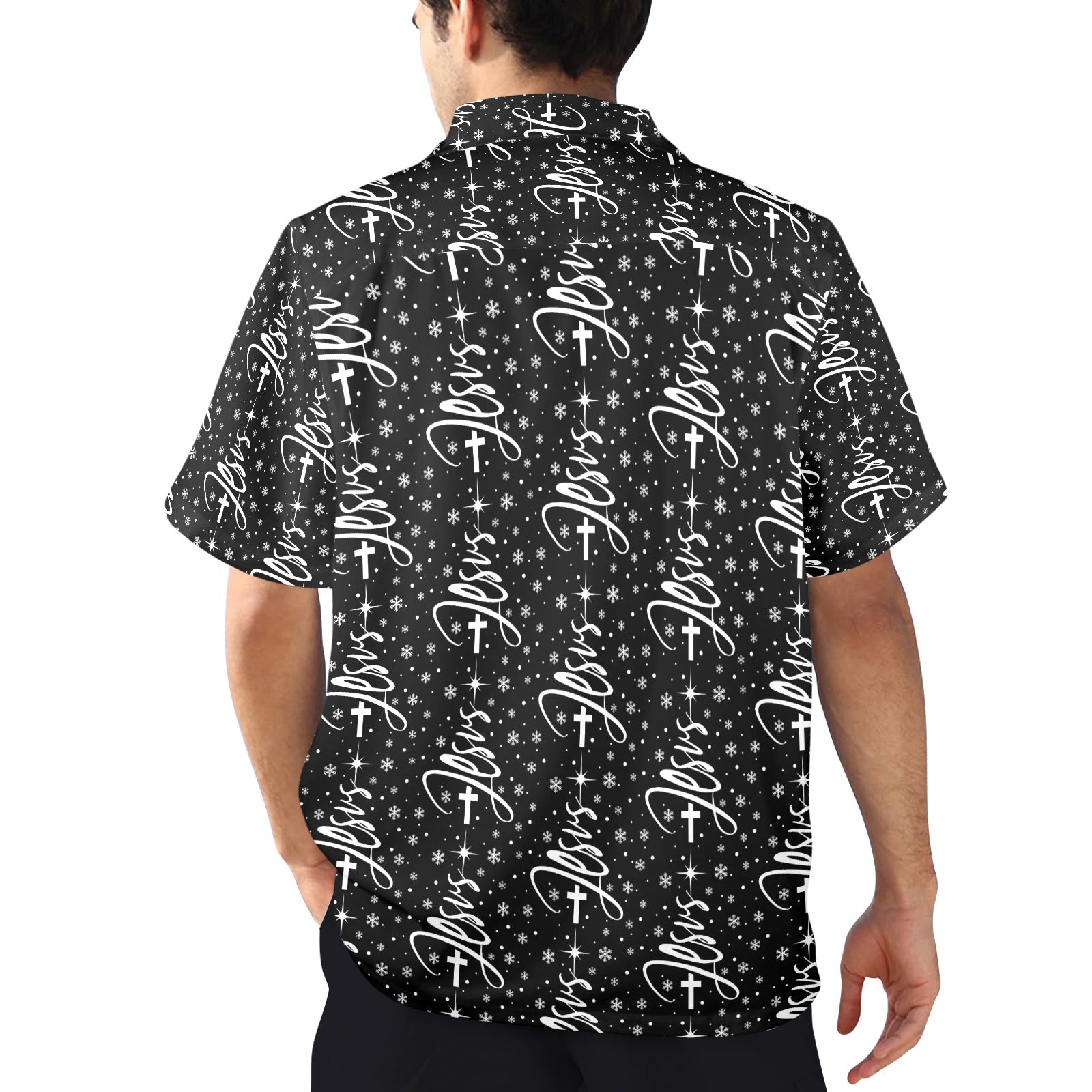 Men's All Over Print Jesus Christmas Dress Shirt Made In USA
