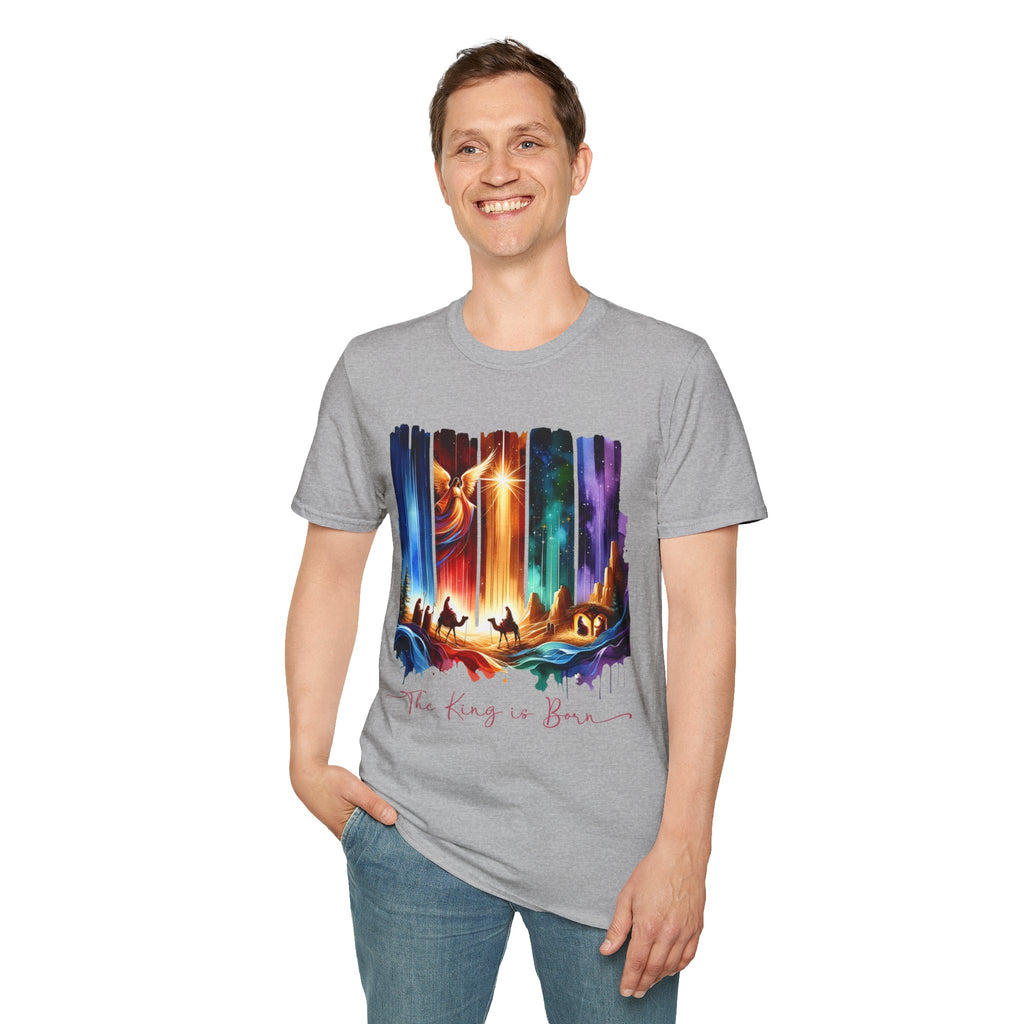 Vibrant Fantasy T-Shirt, Colorful Graphic Tee, Unisex Art Shirt, Great Gift for Fans, Unique Casual Wear, The King is Born Shirt