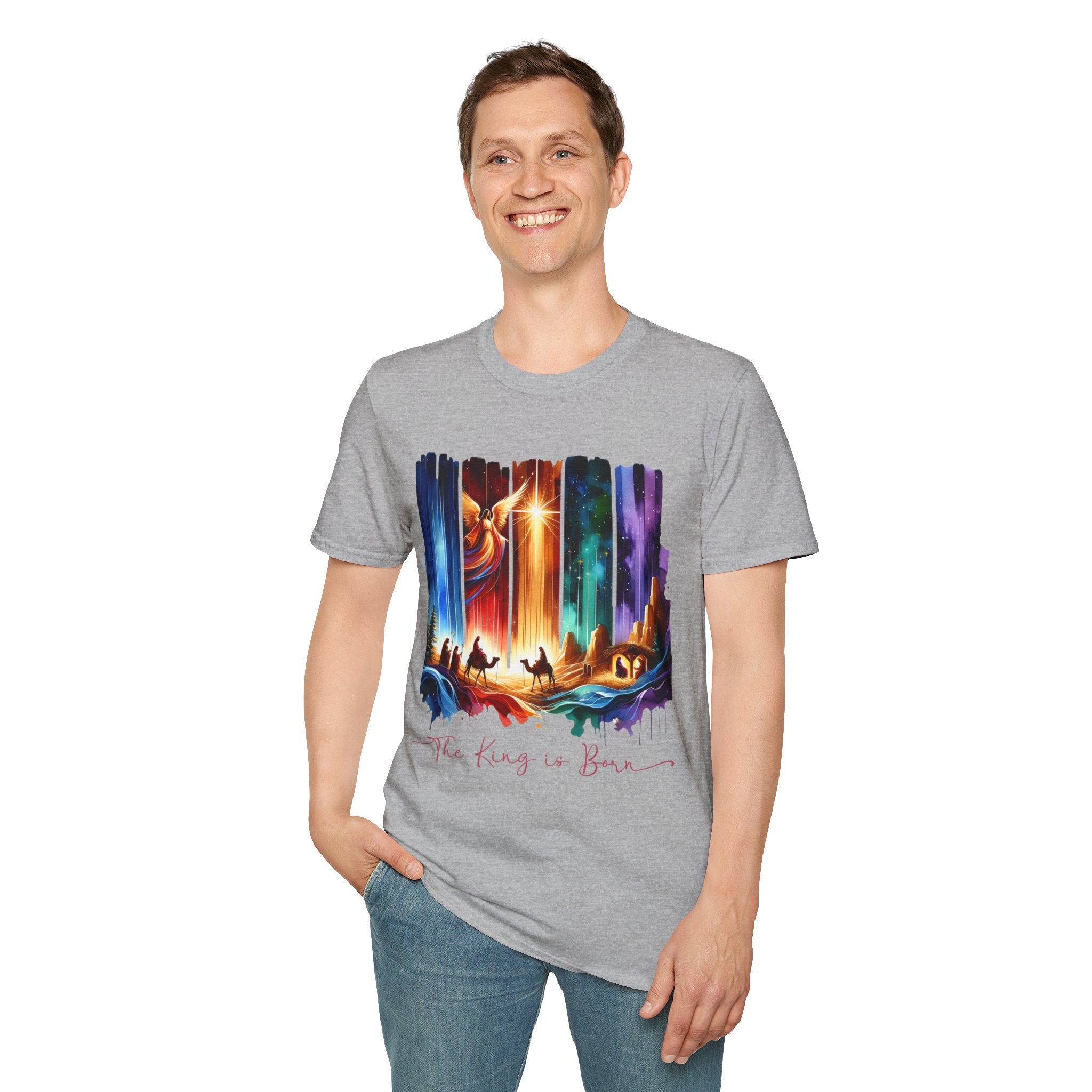 Vibrant Fantasy T-Shirt, Colorful Graphic Tee, Unisex Art Shirt, Great Gift for Fans, Unique Casual Wear, The King is Born Shirt