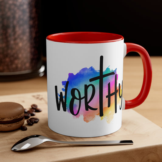 WORTHY - 5 Colors Accent Coffee Mug, 11oz