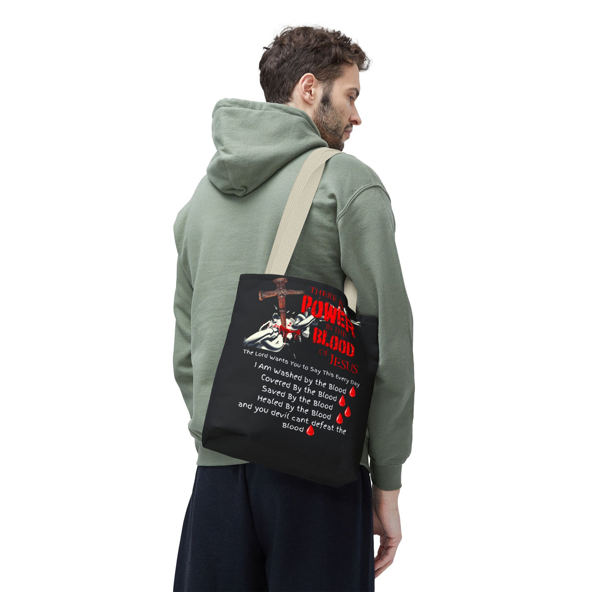 Tote — "The Power of the Blood of Jesus" Inspirational Christian Tote Bag