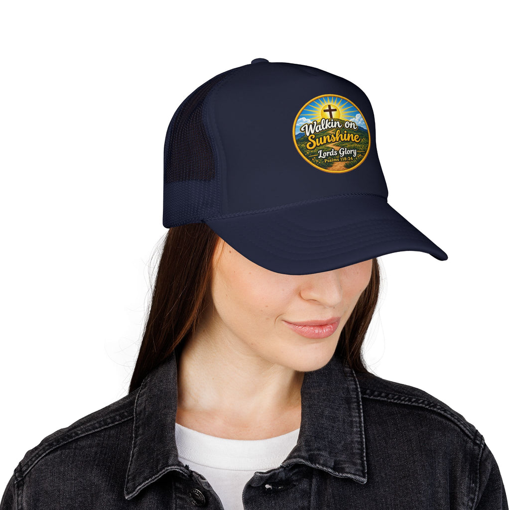 Walkin' on Sunshine Trucker Hat — 'Lord's Glory with Lori' Christian Mesh Cap