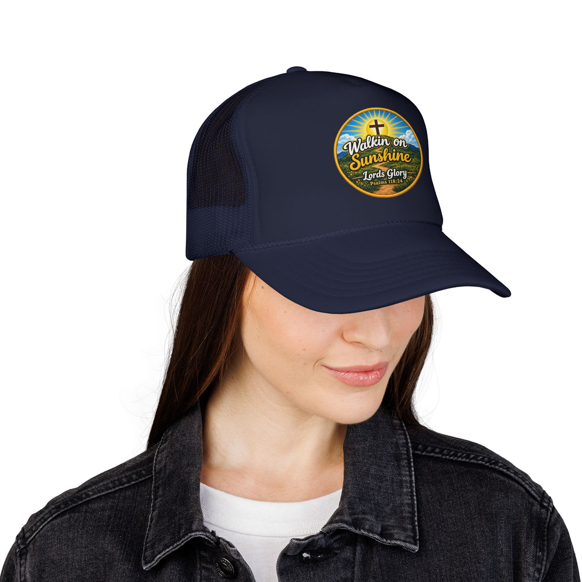 Walkin' on Sunshine Trucker Hat — 'Lord's Glory with Lori' Christian Mesh Cap