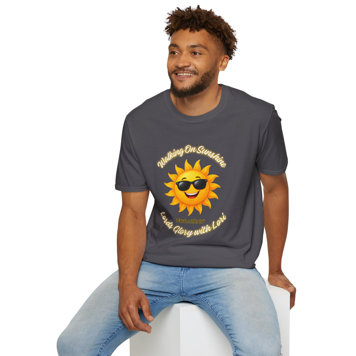 Sunshine Smiles T-Shirt — Sunglasses Sun with Psalm 118:24 Inspirational Tee