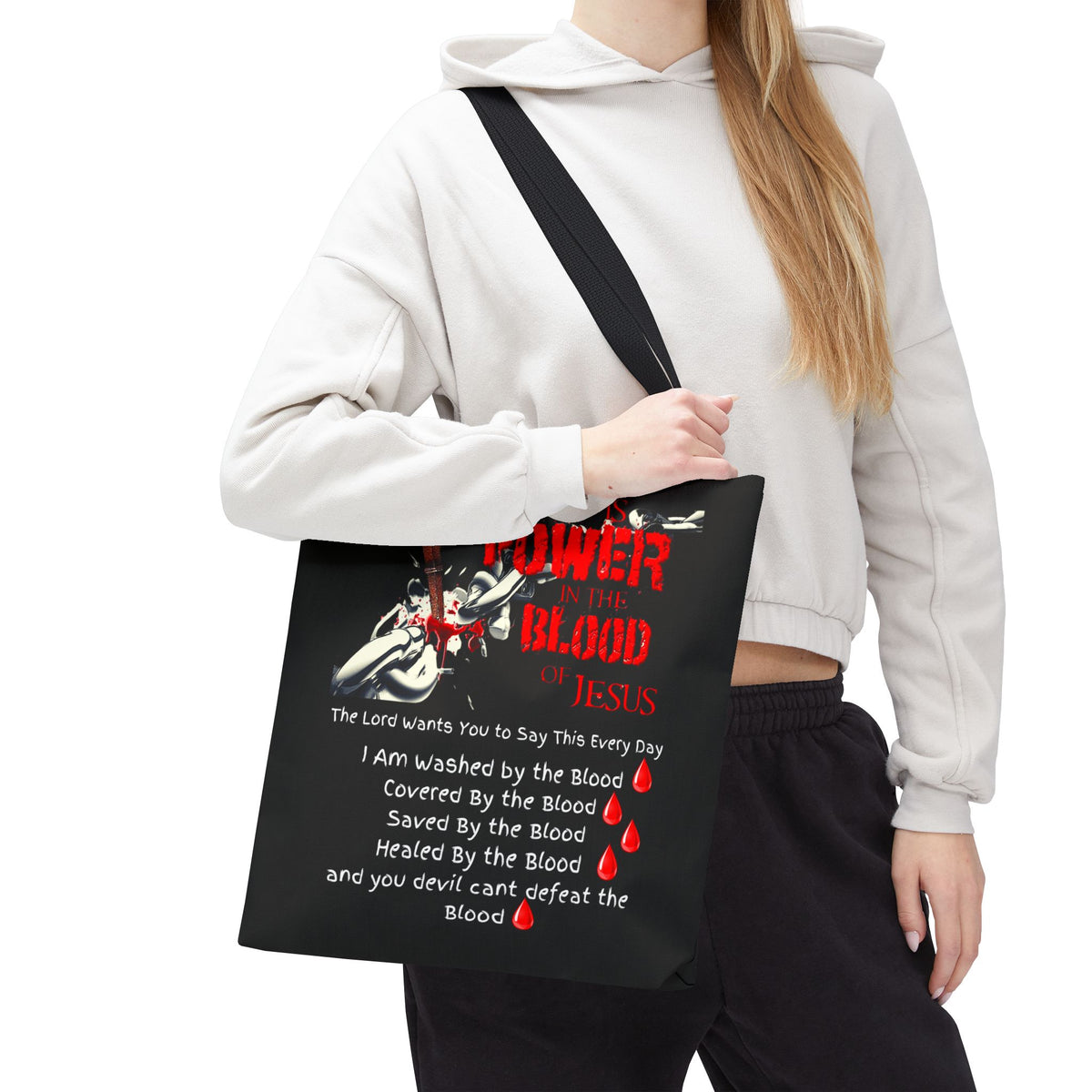 Tote — "The Power of the Blood of Jesus" Inspirational Christian Tote Bag