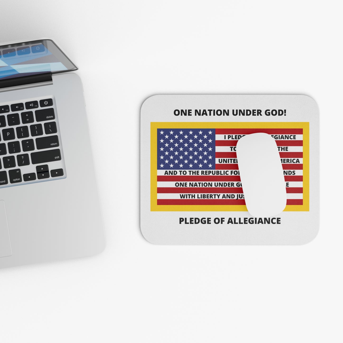 Pledge of Allegiance One Nation Under GOD! Mouse Pad (Rectangle)