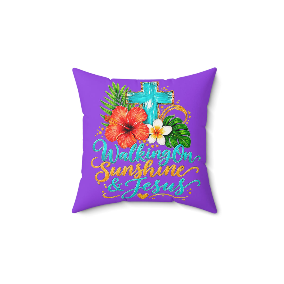Walking on Sunshine Faux Suede Square Pillow