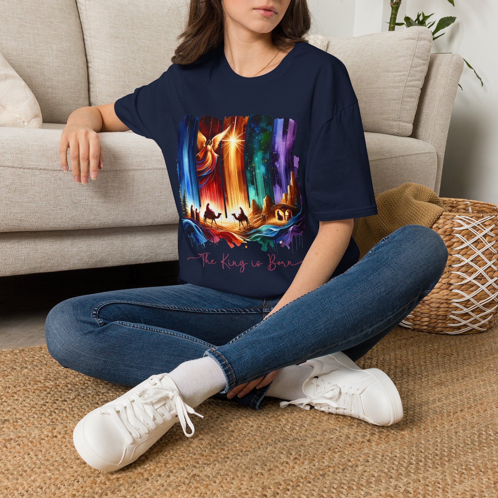 Vibrant Fantasy T-Shirt, Colorful Graphic Tee, Unisex Art Shirt, Great Gift for Fans, Unique Casual Wear, The King is Born Shirt