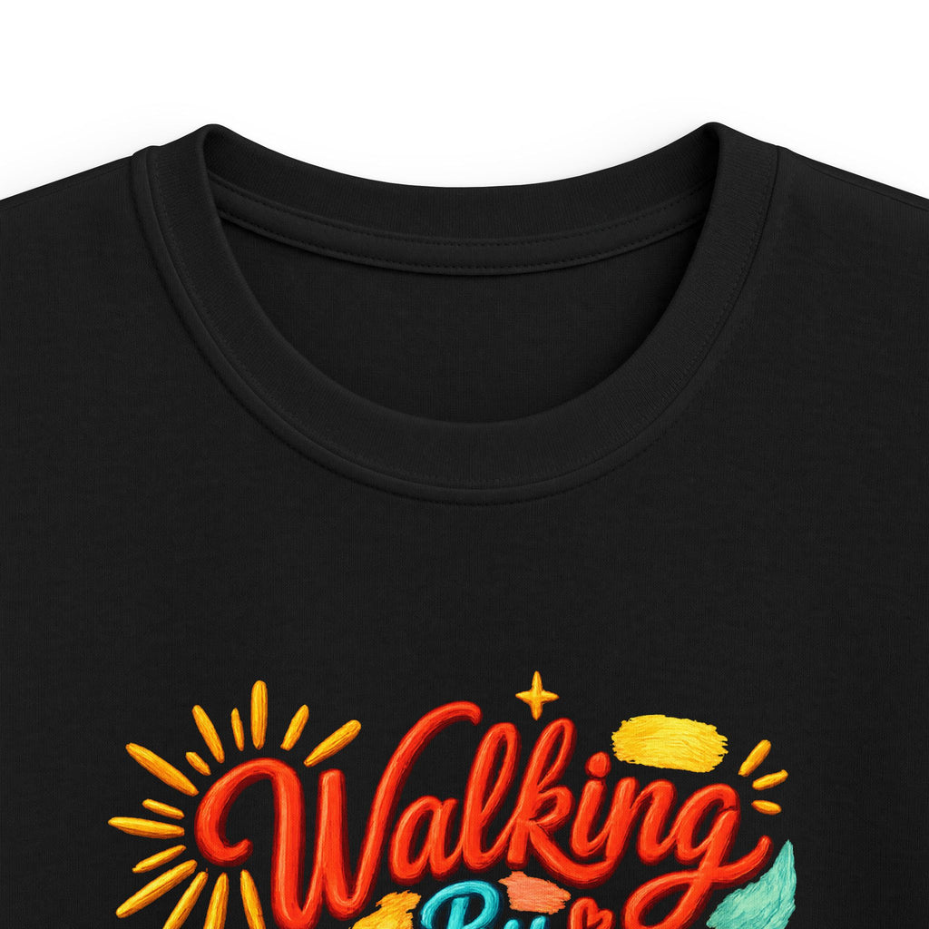Kids T‑Shirt – "Walking by Faith and Sunshine" Colorful Floral Tee