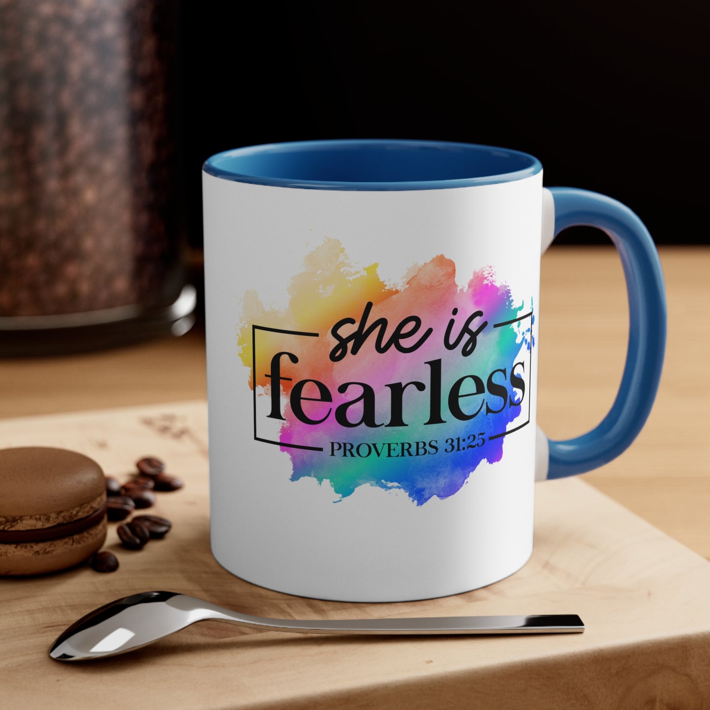 SHE IS FEARLESS - 5 Colors Accent Coffee Mug, 11oz