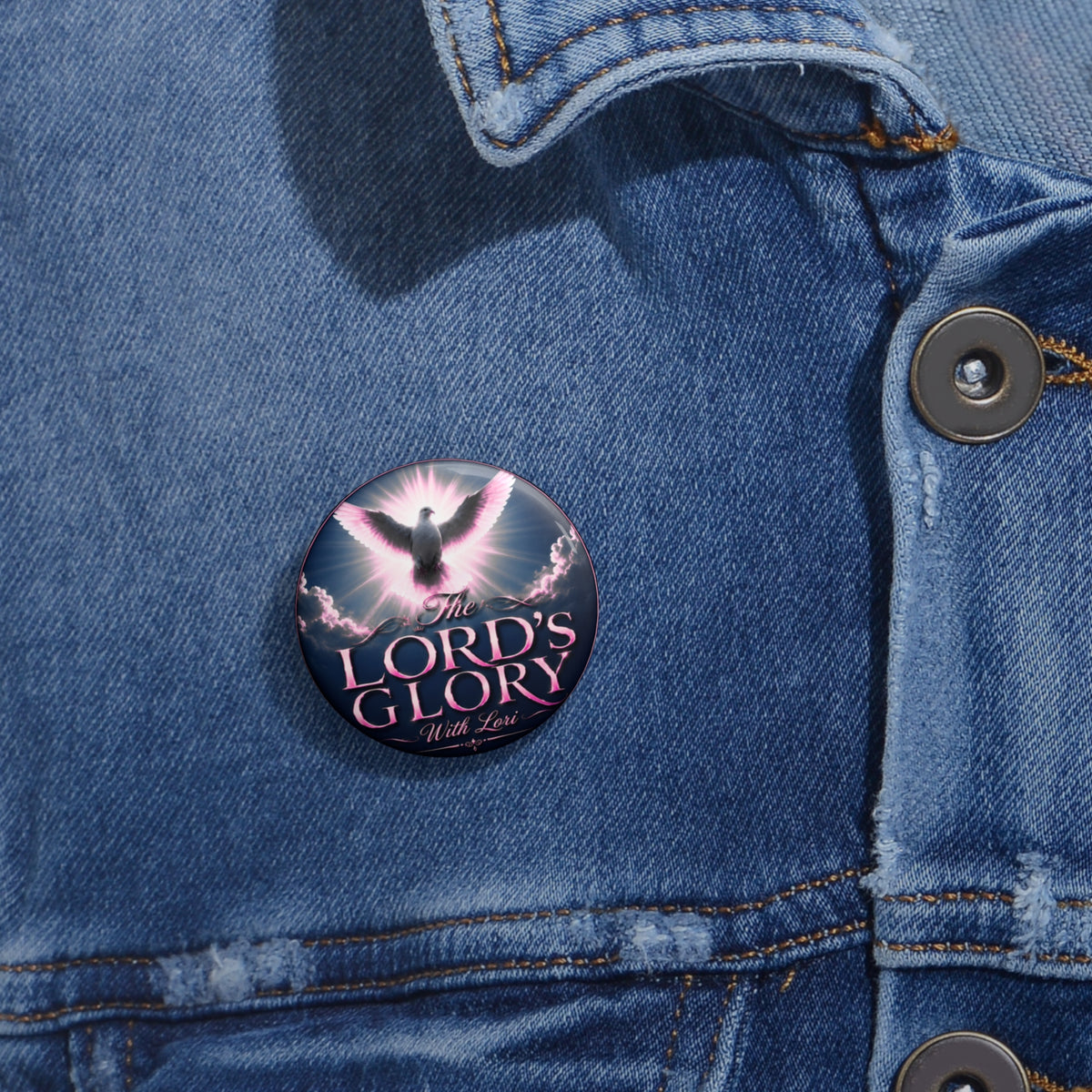 The Lord's Glory Dove Pin Button — Christian Faith Badge
