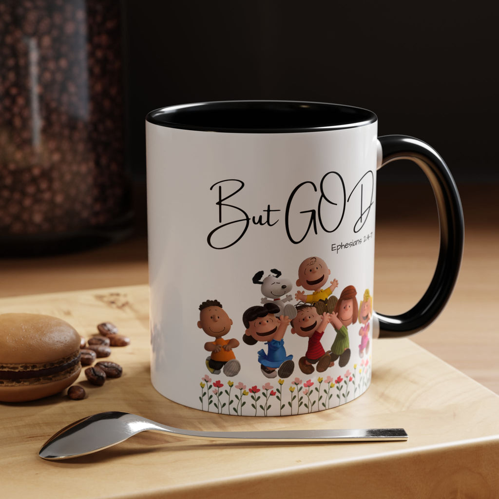 But God Scripture Coffee Mug — Genesis 50:20 Inspirational Heart Accent Mug (11/15oz)