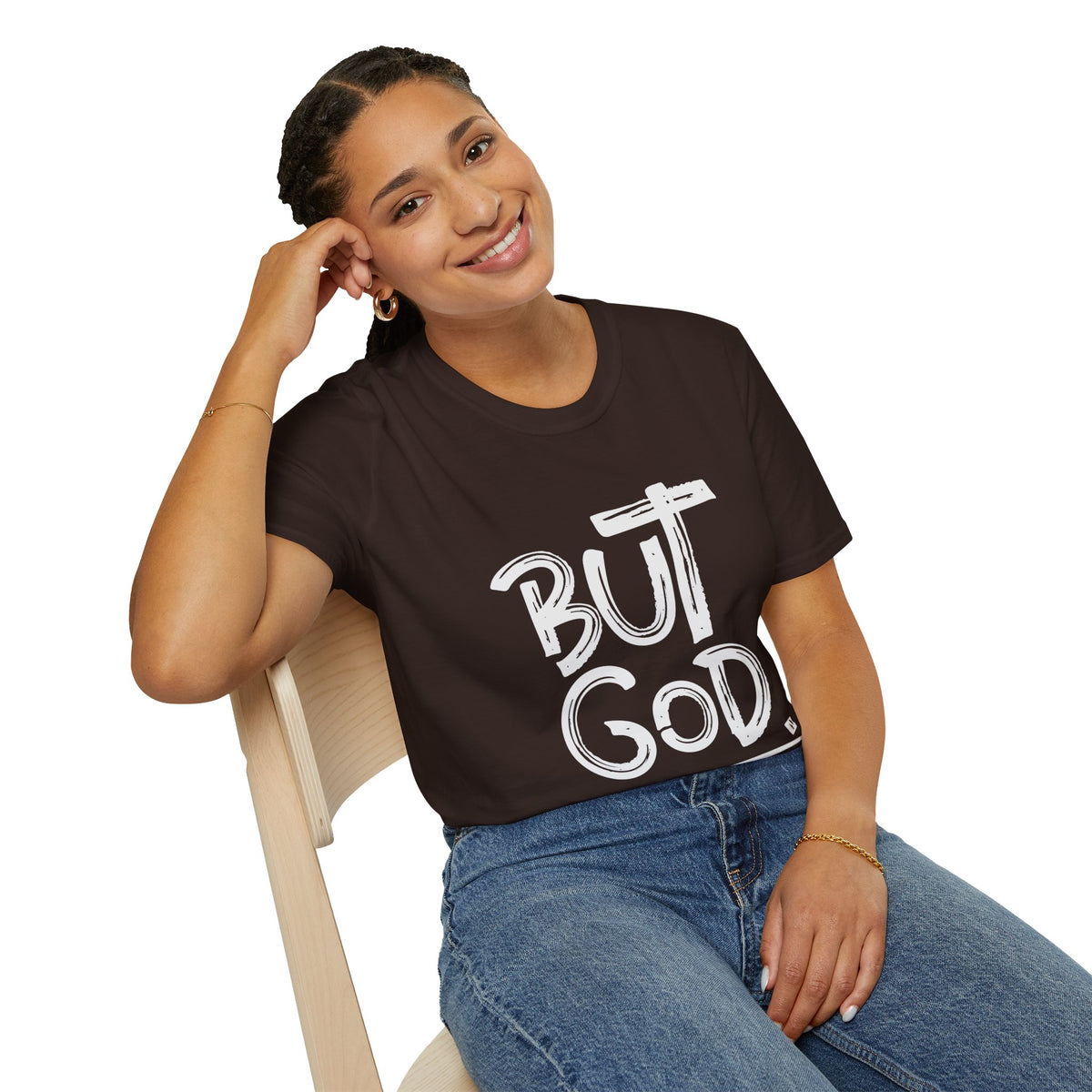 But GOD - Mens and Womans  Softstyle T-Shirt