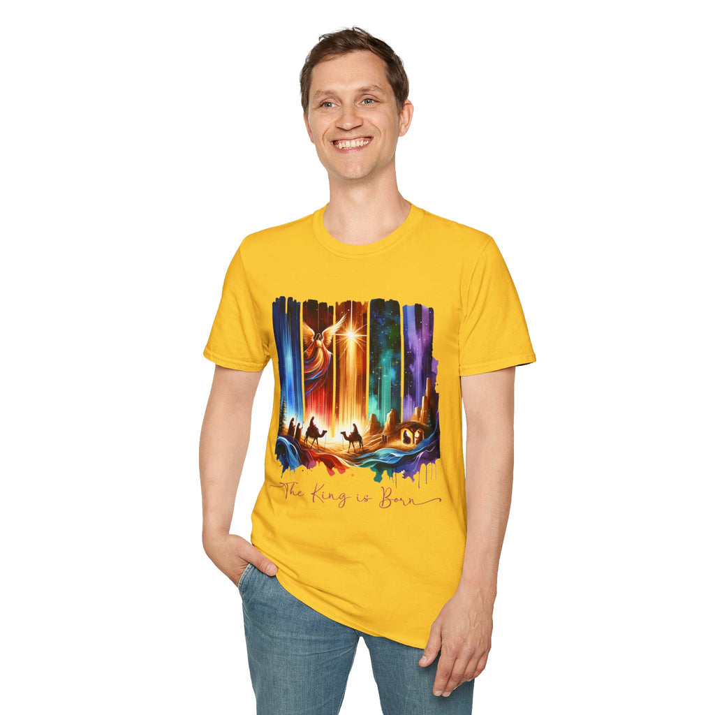 Vibrant Fantasy T-Shirt, Colorful Graphic Tee, Unisex Art Shirt, Great Gift for Fans, Unique Casual Wear, The King is Born Shirt