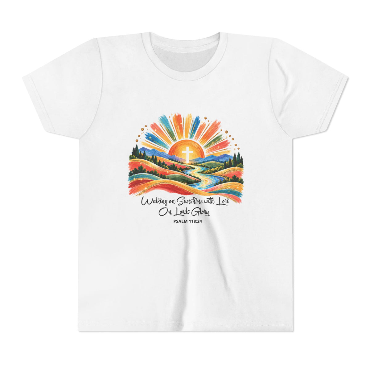 Youth Short Sleeve Tee – Walking On Sunshine with Lords Glory Design