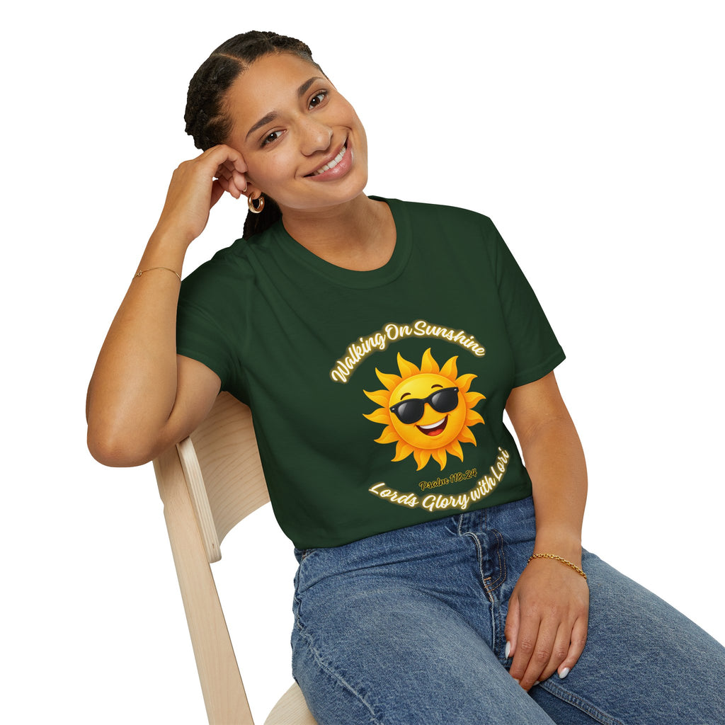 Sunshine Smiles T-Shirt — Sunglasses Sun with Psalm 118:24 Inspirational Tee