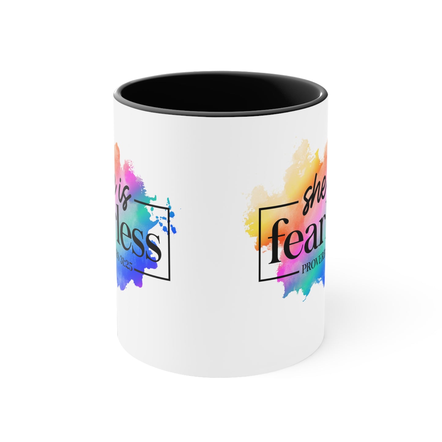 SHE IS FEARLESS - 5 Colors Accent Coffee Mug, 11oz