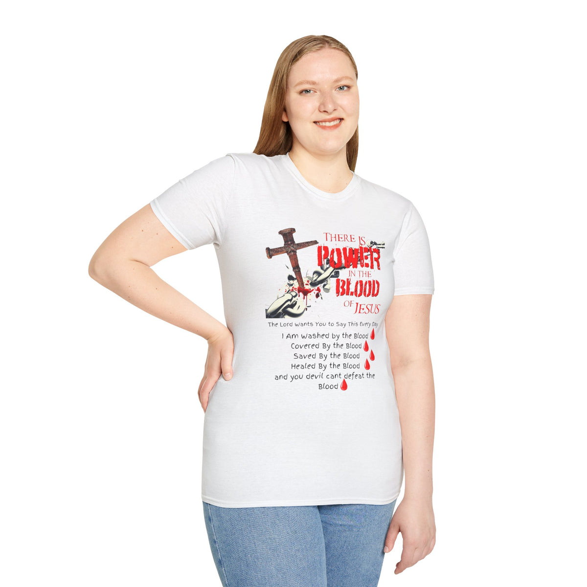 Jesus Blood Cross T-Shirt — "There Is Power In The Blood of Jesus" Christian Tee