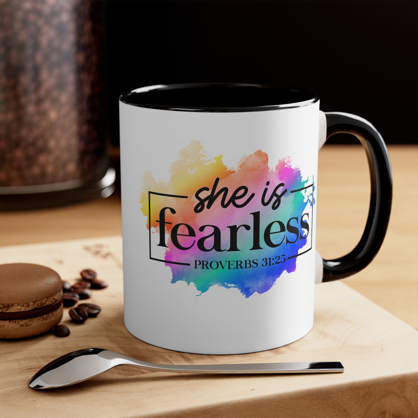 SHE IS FEARLESS - 5 Colors Accent Coffee Mug, 11oz