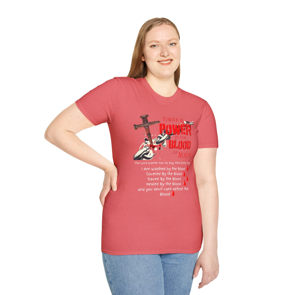There's Power in the Blood of Jesus T-Shirt — Christian Cross Faith Shirt (Washed by the Blood)